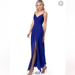 Azazie Anikka dress in royal blue